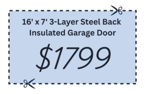 16 x 7 3 layer steel back insulated garage door